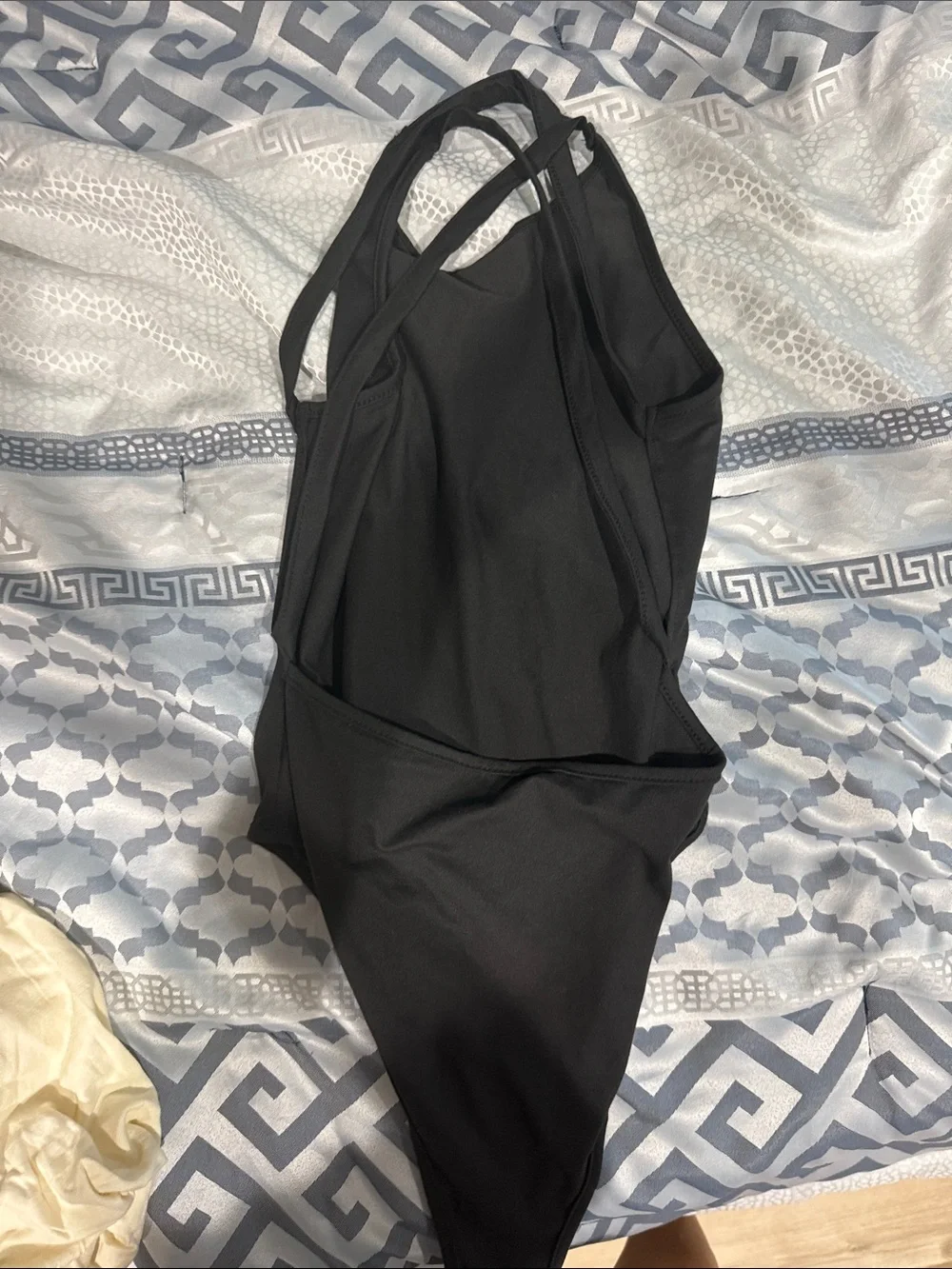 SHEIN Black High-Neck Strappy Bodysuit
